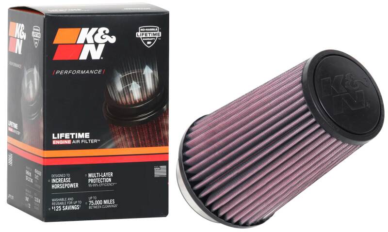 K&N Engineering RU-1045 - KNNRU-1045 - K&N Universal Tapered Filter 3.5in Flange ID x 5.5in Base OD x 4in Top OD x 8in Height - Shipped in Europe - Tuningsupply.com