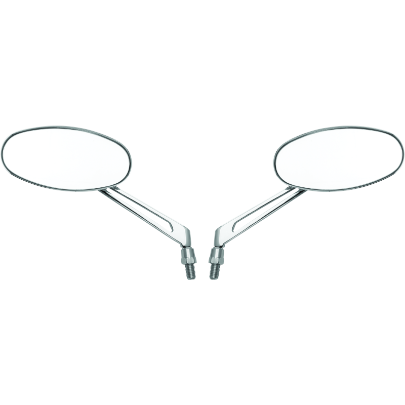 BikeMaster 600806 - BKM600806 - BikeMaster Oval Mirror Machined Arm w/10mm/Yam 10mm/HD Adapters - Pair - Chrome - Shipped in Europe - Tuningsupply.com