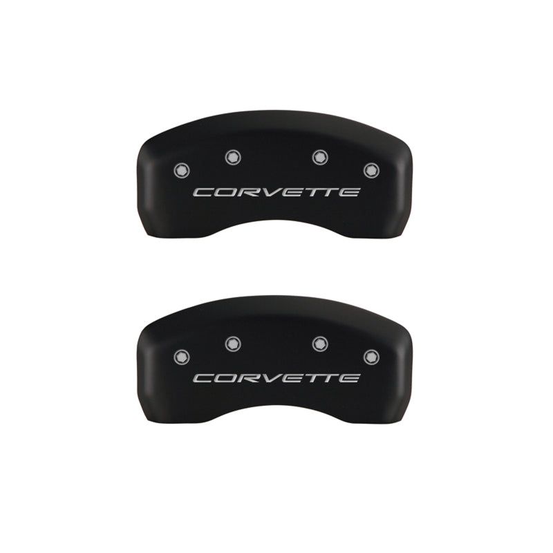MGP 13007SCV5RD - MGP13007SCV5RD - MGP 4 Caliper Covers Engraved Front & Rear C5/Corvette Red finish silver ch - Shipped in Europe - Tuningsupply.com