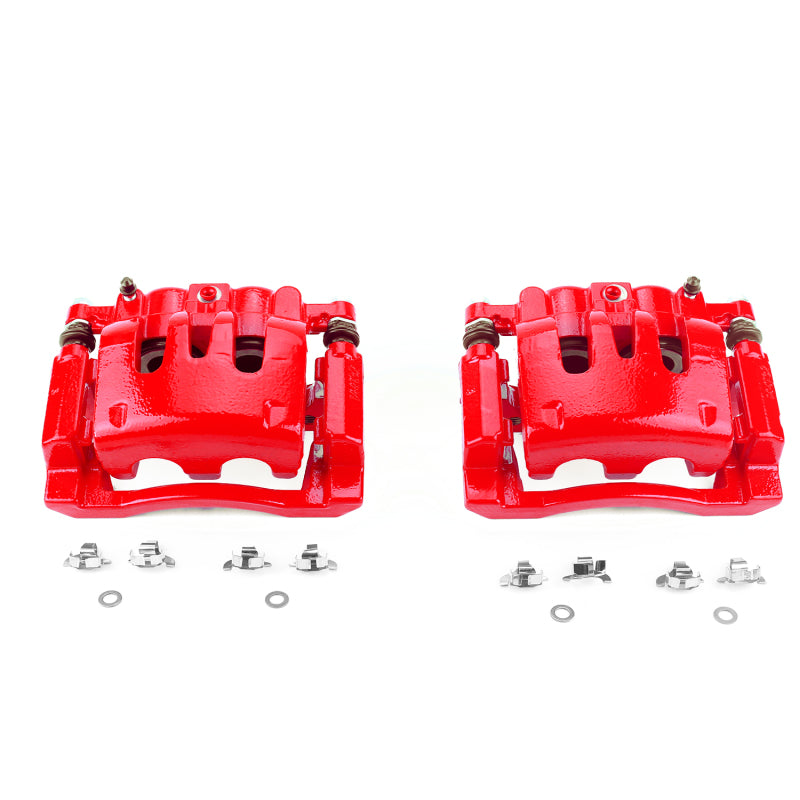 PowerStop S5076 - PSBS5076 - Power Stop 08-12 Ford F-250 Super Duty Rear Red Calipers w/Brackets - Pair - Shipped in Europe - Tuningsupply.com