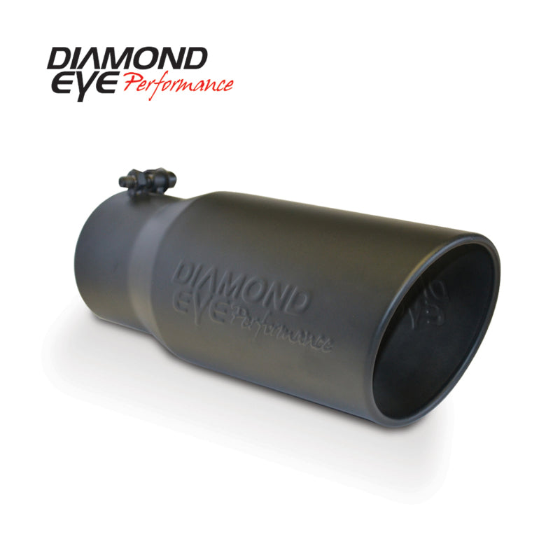 Diamond Eye Performance 4512BRA-DEBK - DEP4512BRA-DEBK - Diamond Eye TIP 4in-5inX12in BOLT-ON ROLLED ANGLE 15 ANGLE CUT DIAMOND EYE BLACK POWDERCOAT - Shipped in Europe - Tuningsupply.com