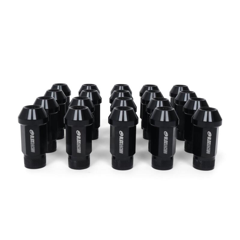 BLOX Racing BXAC-00103-SSBK - BLOBXAC-00103-SSBK - BLOX Racing Street Series Forged Lug Nuts - Black 12 x 1.5mm - Set of 16 (New Design) - Shipped in Europe - Tuningsupply.com
