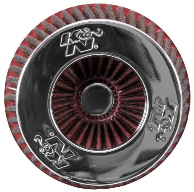 K&N Engineering RG-1001RD - KNNRG-1001RD - K&N Universal Air Filter Chrome Round Tapered Red - 4in Flange ID x 1.125in Flange Length x 5.5in H - Shipped in Europe - Tuningsupply.com