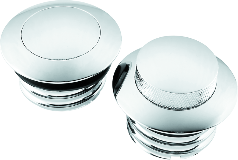 Bikers Choice 493060 - BKC493060 - Bikers Choice 82 Up W/Dual Cap Chrome Pop Up Billet Gas Cap Set - Shipped in Europe - Tuningsupply.com