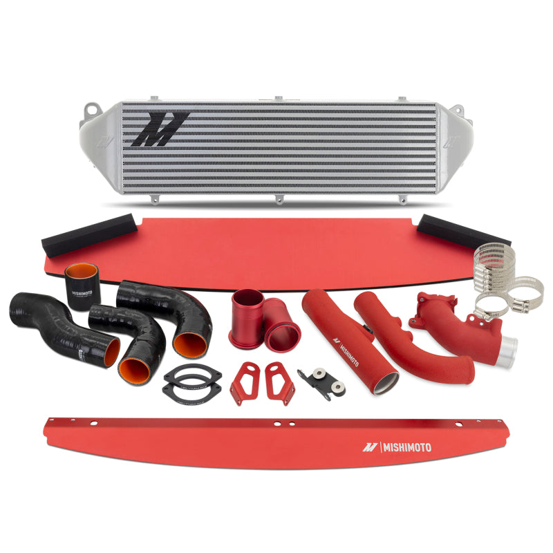 Mishimoto MMINT-GRC-23KSLRD - MISMMINT-GRC-23KSLRD - Mishimoto 2023+ Toyota GR Corolla Intercooler & Pipe Kit - Silver Cooler - Red Pipes - Shipped in Europe - Tuningsupply.com