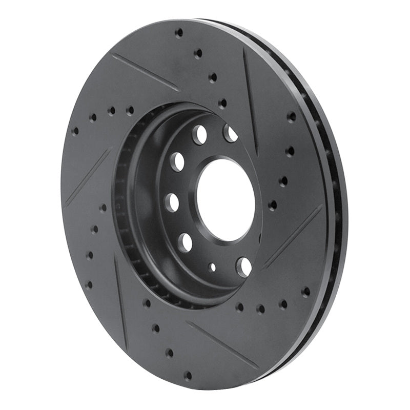 R1 Concepts 633-74028L - RNC633-74028L - R1 05-25 Audi Q2 (Mexico) Front Left Drilled & Slotted Black Brake Rotor - Shipped in Europe - Tuningsupply.com