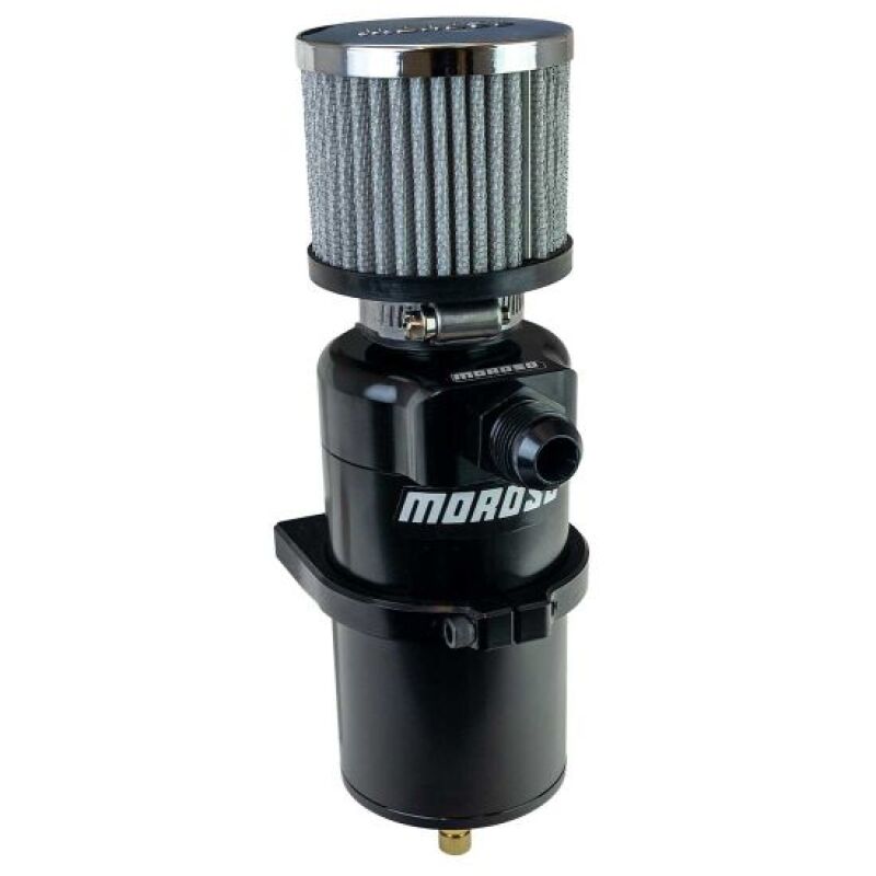 Moroso 85411 - MOR85411 - Moroso Single Inlet -10AN Billet Breather Tank Catch Can - Black - Shipped in Europe - Tuningsupply.com