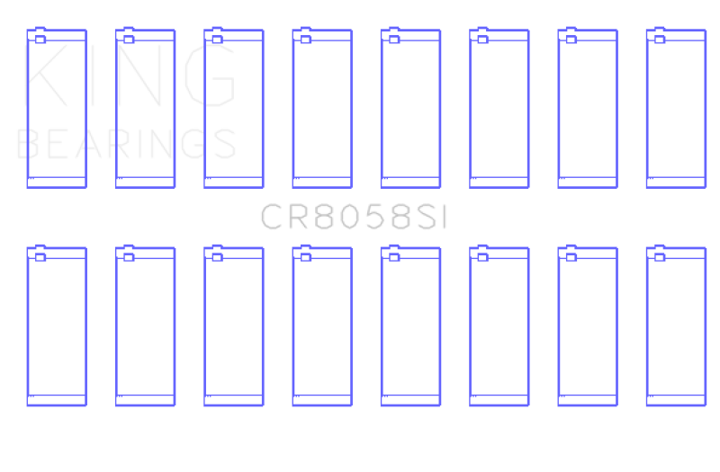 King Engine Bearings GCR8058SI - KINGCR8058SI - King Engine Bearings Ford 6.2L V8 Connecting Rod Bearing Set (Set of 8) - Size STD - Shipped in Europe - Tuningsupply.com
