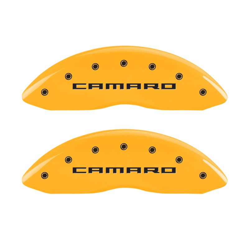 MGP 14033SCA5YL - MGP14033SCA5YL - MGP 4 Caliper Covers Engraved Front & Rear Gen 5/Camaro Yellow finish black ch - Shipped in Europe - Tuningsupply.com