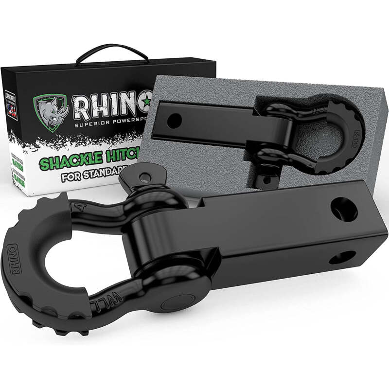 Rhino USA RSHCK-HTCH - RSARSHCK-HTCH - Rhino USA Shackle Hitch Receiver W/ D-Ring (Black) - Shipped in Europe - Tuningsupply.com