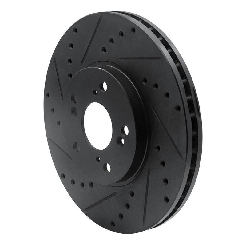 R1 Concepts - RNC633-59043L - R1 04-14 Acura TSX Front Left Drilled & Slotted Black Brake Rotor - Shipped in Europe - Tuningsupply.com
