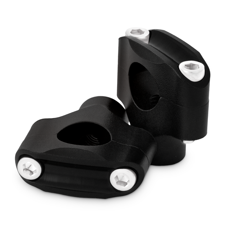Burly Brand B12-8015TB - BURB12-8015TB - Burly Brand Reaper Riser Clamp 2-Bolt 1-1/2in Tall for 1in Bar, Set - Texture Black - Shipped in Europe - Tuningsupply.com
