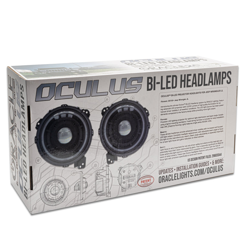 ORACLE Lighting 5839-504 - ORL5839-504 - Oracle Oculus Bi-LED Projector Headlights for Jeep JL/Gladiator JT - Matte Blk - 5500K - Shipped in Europe - Tuningsupply.com