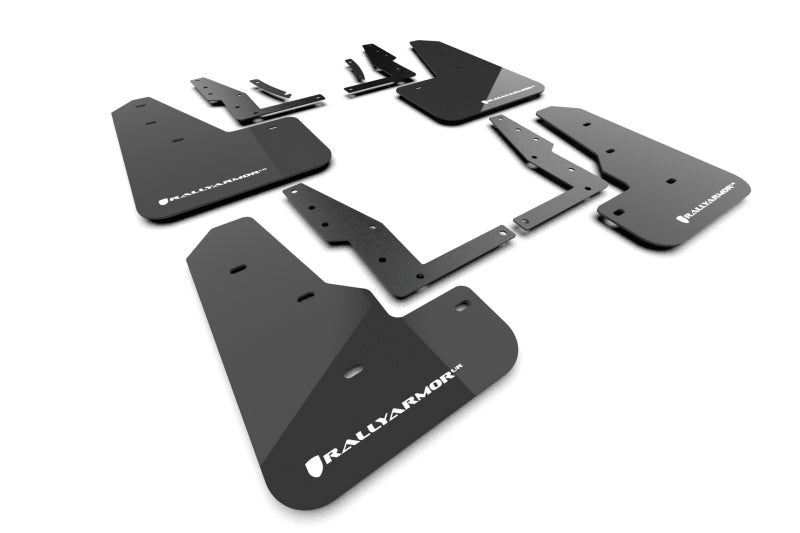 Rally Armor MF145-UR-BLK-WH - RALMF145-UR-BLK-WH - Rally Armor 22-26 22-26 Ford Maverick Black UR Mud Flaps White Logo - Shipped in Europe - Tuningsupply.com