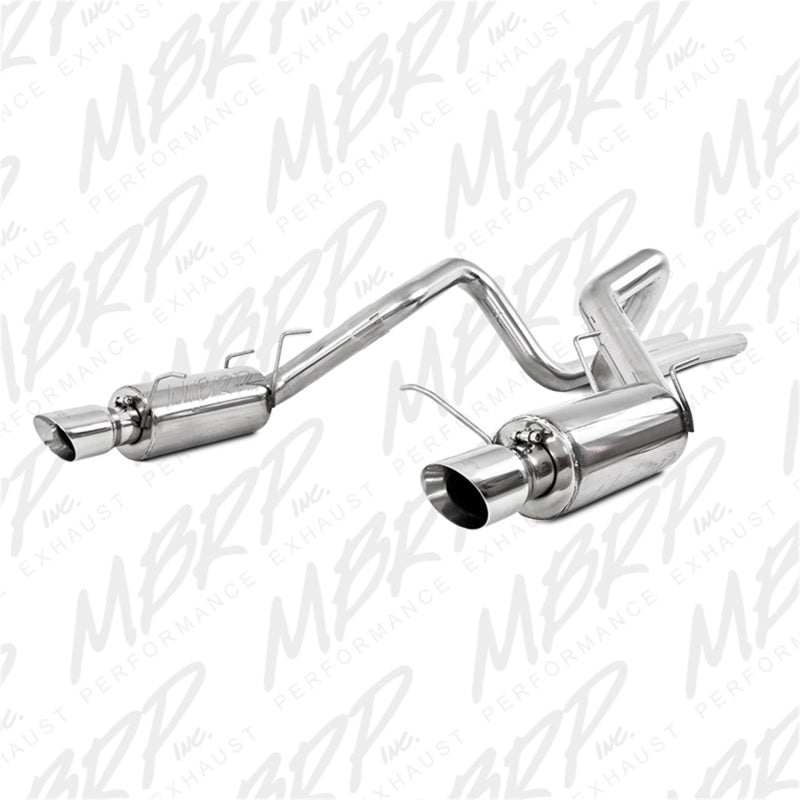 MBRP PS7258409 - MBRPS7258409 - MBRP 11-14 Ford Mustang GT 5.0L Dual Split Rear Street Version T409 3in Cat Back Exhaust System - Shipped in Europe - Tuningsupply.com