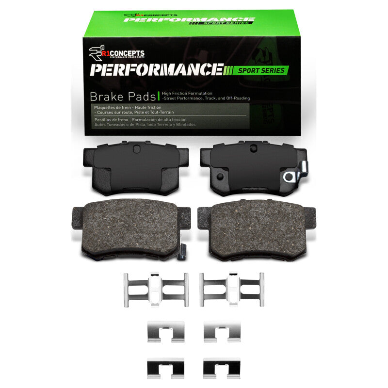 R1 Concepts 2115-0537-01 - RNC2115-0537-01 - R1 1987-2022 Acura TSX Rear R1 Performance Sport Pads & Hardware Kit - Shipped in Europe - Tuningsupply.com