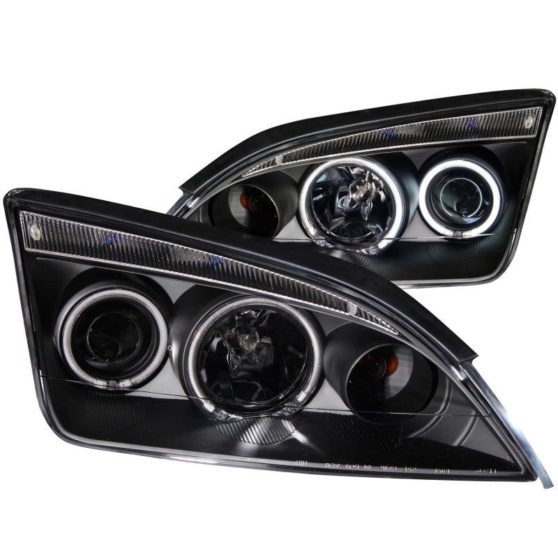 ANZO 121198 - ANZ121198 - ANZO 2005-2007 Ford Focus Projector Headlights w/ Halo Black - Shipped in Europe - Tuningsupply.com