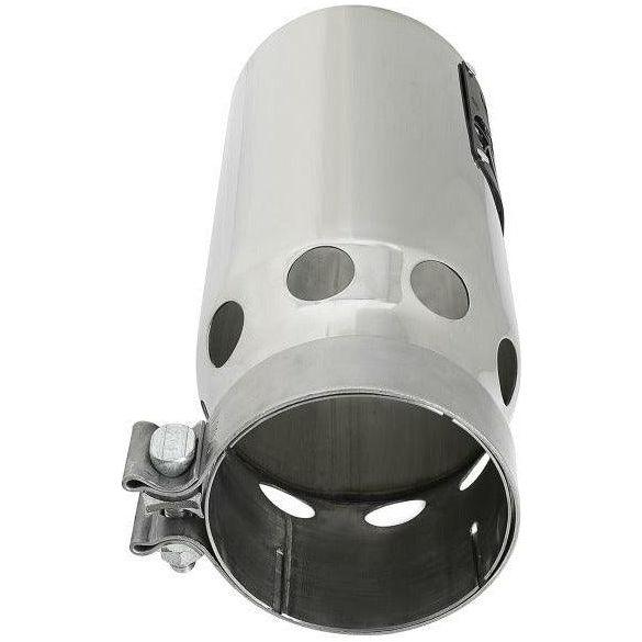 aFe 49T40501-P122 - AFE49T40501-P122 - aFe SATURN 4S 4in SS Intercooled Exhaust Tip - Polished 4in In x 5in Out x 12in L Bolt-On - Shipped in Europe - Tuningsupply.com