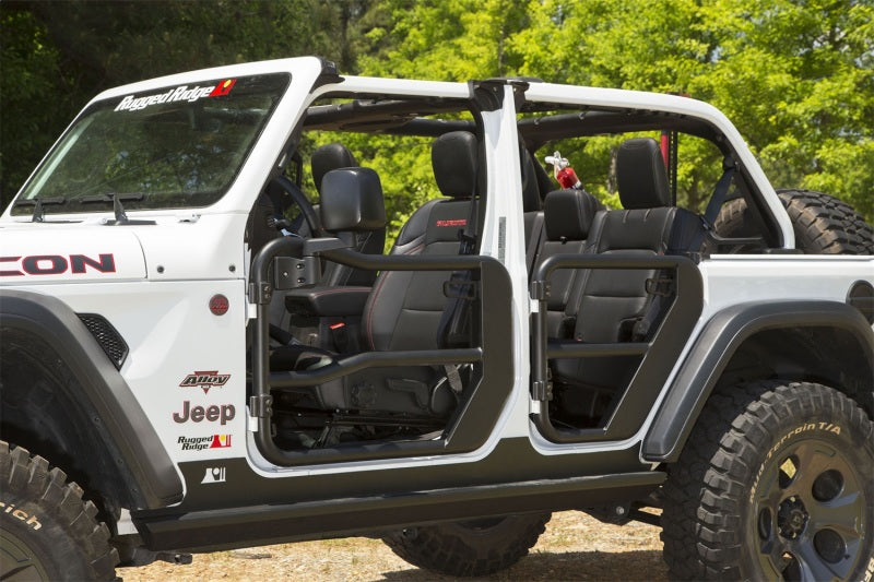 Rugged Ridge - RUG11509.15 - Rugged Ridge Fortis Front Tube Doors with Mirrors 18-23 Jeep Wrangler JL/JT - Shipped in Europe - Tuningsupply.com