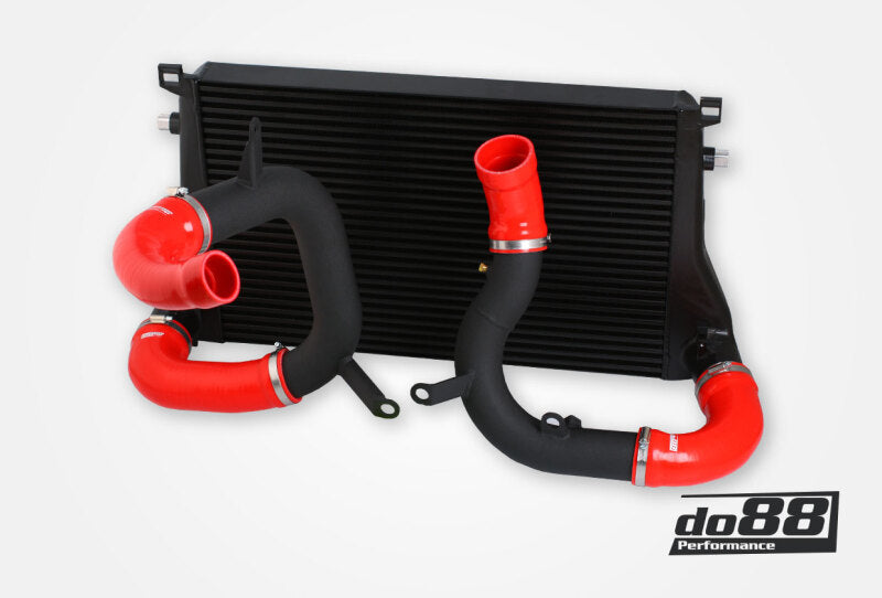 do88 BIG-340-3-R - DOBBIG-340-3-R - do88 VAG 1.8T/2.0T (MQB) BigPack Intercooler Kit w/Red Hoses - Shipped in Europe - Tuningsupply.com