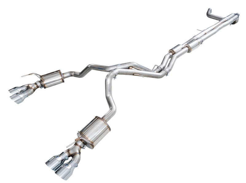 AWE Tuning 3015-42222 - AWE3015-42222 - AWE Tuning 2021+ Cadillac Escalade 6.2L ESV 0FG Dual Exit Exhaust System w/ 5in Chrome Silver Tips - Shipped in Europe - Tuningsupply.com