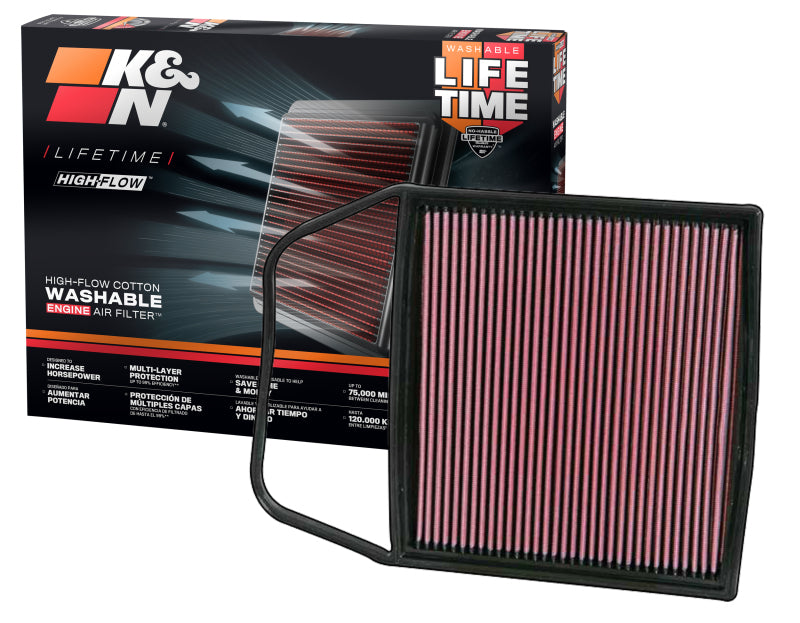 K&N Engineering 33-2367 - KNN33-2367 - K&N 06-09 BMW 135/335/535 Drop In Air Filter - Shipped in Europe - Tuningsupply.com