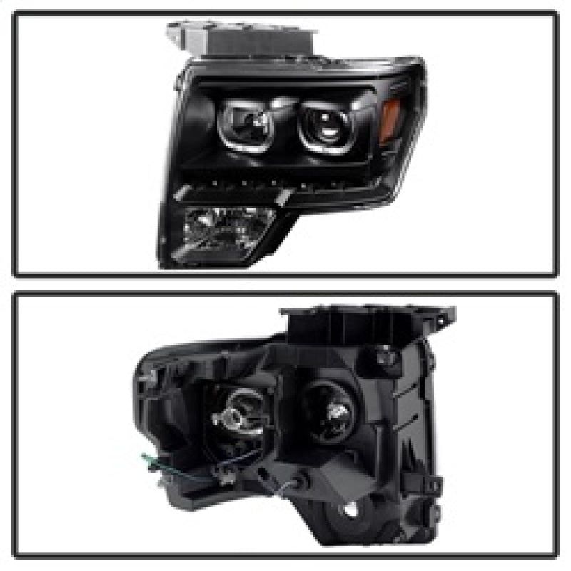 SPYDER 9032226 - SPY9032226 - xTune Ford F150 09-14 Projector Headlights Halogen Model Only LED Halo Black PRO-JH-FF15009-CFB-BK - Shipped in Europe - Tuningsupply.com
