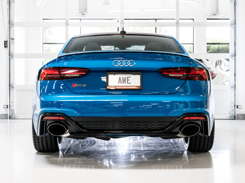 AWE Tuning 3015-33123 - AWE3015-33123 - AWE Tuning Audi B9.5 RS 5 Coupe Non-Resonated Touring Edition Exhaust - RS-Style Diamond Black Tips - Shipped in Europe - Tuningsupply.com