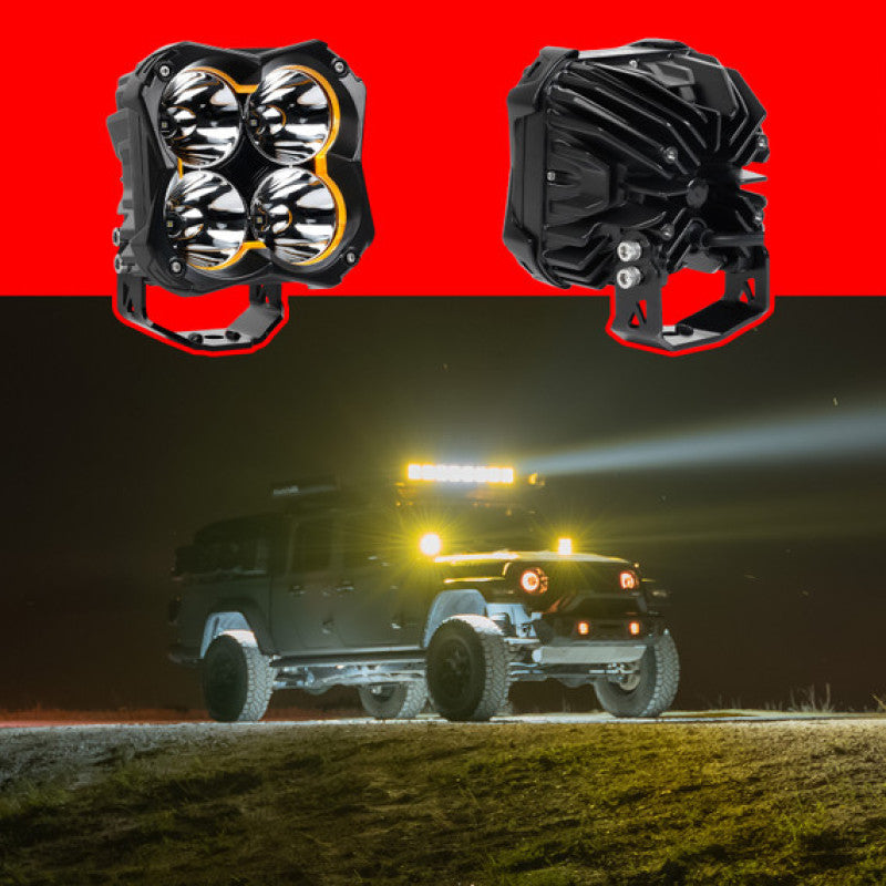 XKGLOW XK067005-KIT - XKGXK067005-KIT - XK Glow Spot Beam Offroad Cube Light 2pc 5in - Shipped in Europe - Tuningsupply.com