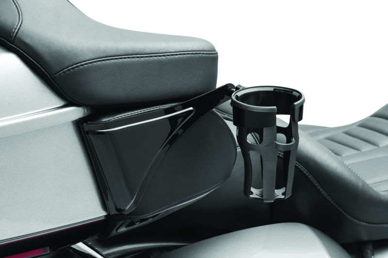 Kuryakyn 6487 - KUR6487 - Kuryakyn Reflex Drink Holder Right Side HD Touring Passenger Mount 14 and Up Gloss Black - Shipped in Europe - Tuningsupply.com