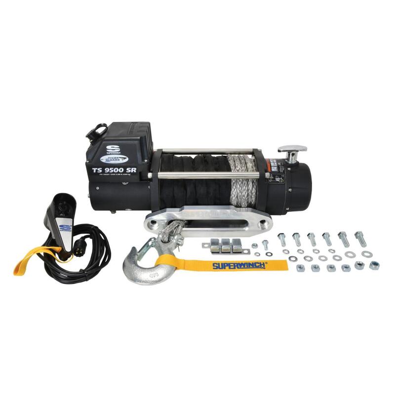Superwinch 1595201 - SUW1595201 - Superwinch 9500 LBS 12V DC 3/8in x 80ft Synthetic Rope Tiger Shark 9500 Winch - Shipped in Europe - Tuningsupply.com