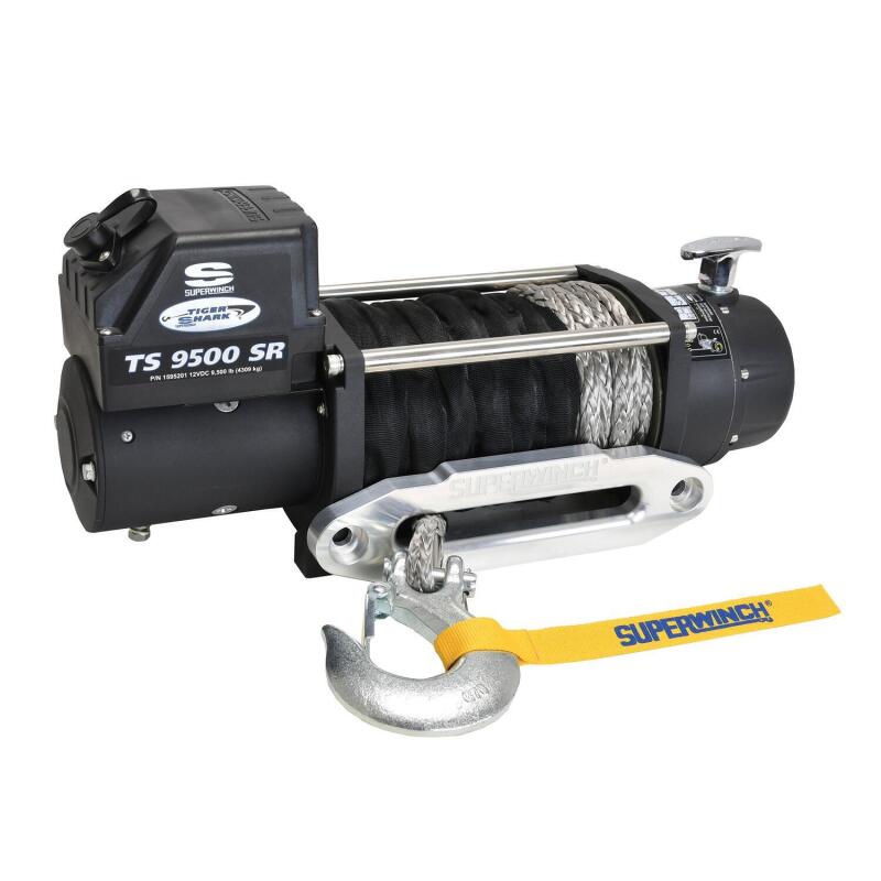 Superwinch 1595201 - SUW1595201 - Superwinch 9500 LBS 12V DC 3/8in x 80ft Synthetic Rope Tiger Shark 9500 Winch - Shipped in Europe - Tuningsupply.com