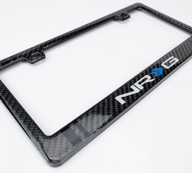 NRG - NRGCARB-P200N - NRG Carbon License Plate Frame/ Fiber Poly Dip Finish Wet w/ NRG Logo - Shipped in Europe - Tuningsupply.com