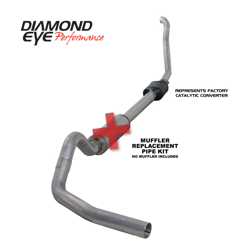 Diamond Eye Performance - DEPK4306A-RP - Diamond Eye KIT 4in MFLR RPLCMENT PIPE TB SGL ALUM 94-97 5 7 3L F250/F350 PWRSTROKE NFS W CARB STDS - Shipped in Europe - Tuningsupply.com
