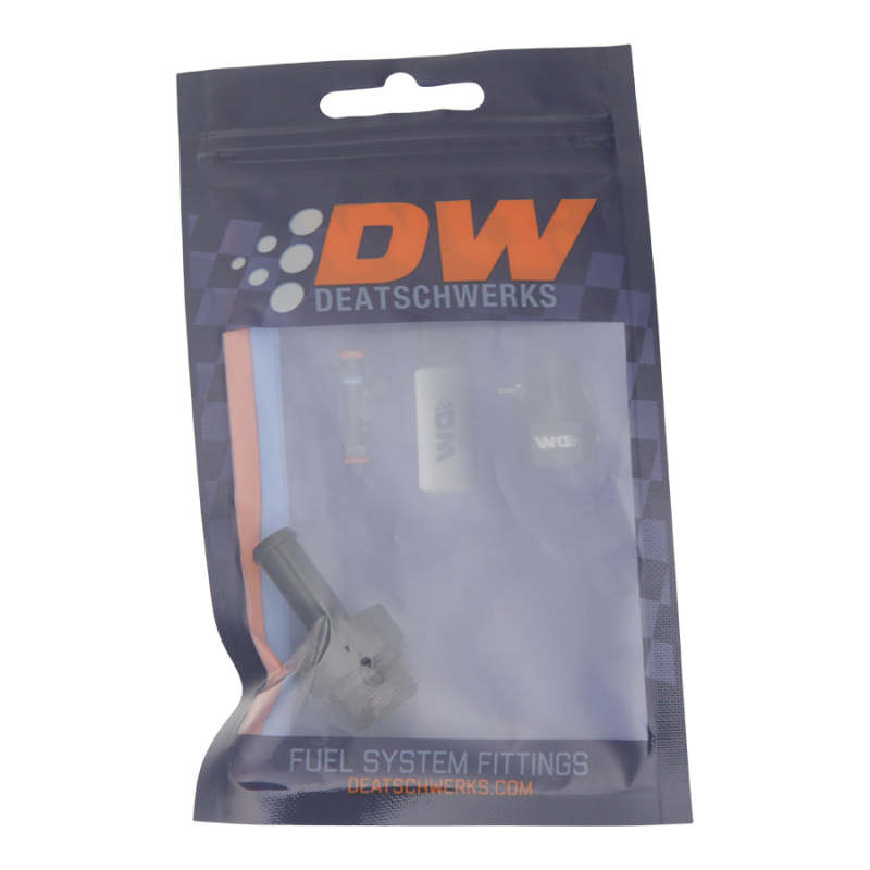 DeatschWerks 6-02-0505-B - DWK6-02-0505-B - DeatschWerks 6AN ORB Male to 5/16in Male Barb Fitting (Incl O-Ring) - Anodized Matte Black - Shipped in Europe - Tuningsupply.com