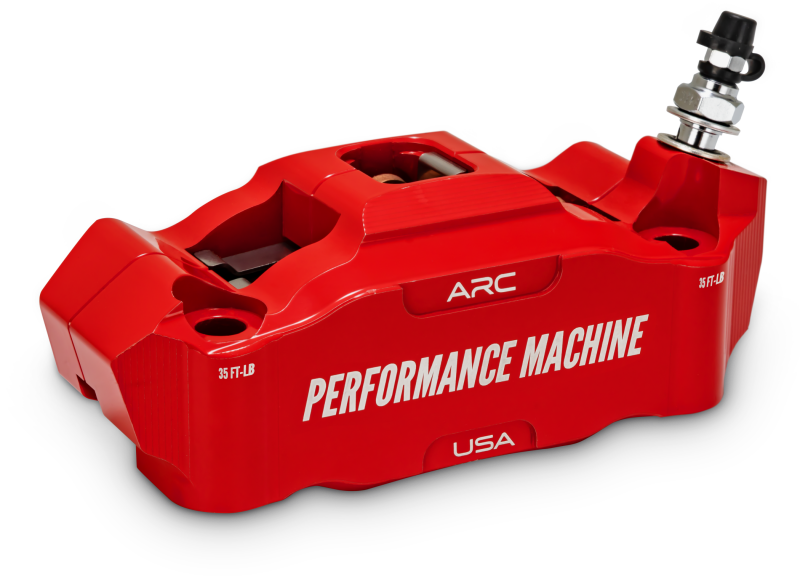 Performance Machine 0052-2426-RC - PFM0052-2426-RC - Performance Machine 125 x 4 Race Series Radial Mount Caliper with ARC - Right - Red - Shipped in Europe - Tuningsupply.com