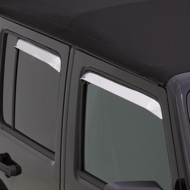 AVS 14412 - AVS14412 - AVS 84-96 Jeep Cherokee (4 Door) Ventshade Front & Rear Window Deflectors 4pc - Stainless - Shipped in Europe - Tuningsupply.com