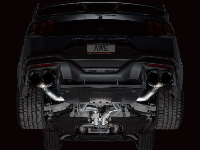 AWE Tuning 3020-43375 - AWE3020-43375 - AWE 2024 Ford Mustang Dark Horse S650 RWD Track Edition Cat-Back Exhaust w/ Quad Diamond Black Tips - Shipped in Europe - Tuningsupply.com