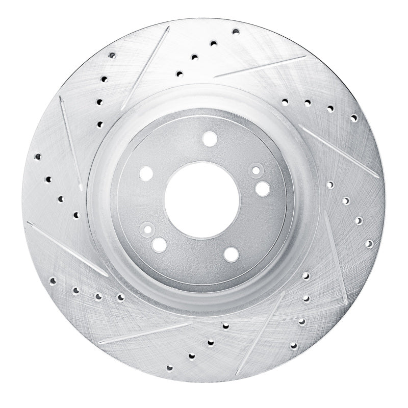 R1 Concepts 631-21053L - RNC631-21053L - R1 2022-2023 Genesis G70 Front Left Drilled & Slotted Silver Brake Rotor - Shipped in Europe - Tuningsupply.com