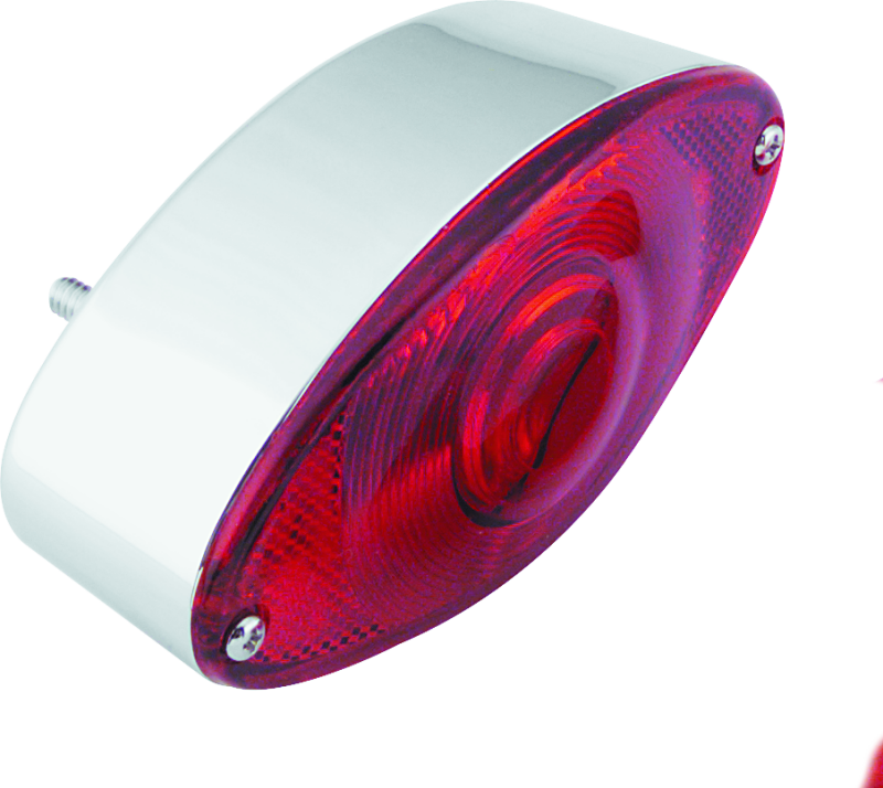 Bikers Choice 492906 - BKC492906 - Bikers Choice Chrome Cat Eye Tail Lamp Assembly Red Lens Universal Custom - Shipped in Europe - Tuningsupply.com