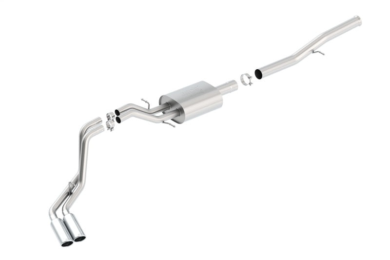 Borla 140577 - BOR140577 - Borla 14 Silv/Sierra 1500 EC Std/CC Short 143.5in WB ATAK Dual Rolled Side Exit Cat-Back Exhaust - Shipped in Europe - Tuningsupply.com