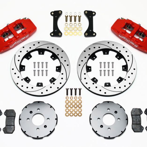Wilwood 140-10735-DR - WIL140-10735-DR - Wilwood Dynapro 6 Front Hat Kit 12.19in Drilled Red 94-01 Honda/Acura w/262mm Disc - Shipped in Europe - Tuningsupply.com