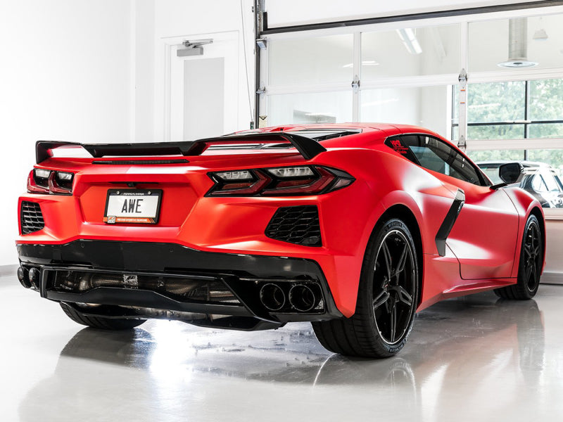 AWE Tuning 3020-43086 - AWE3020-43086 - AWE Tuning 2020 Chevrolet Corvette (C8) Track Edition Exhaust - Quad Diamond Black Tips - Shipped in Europe - Tuningsupply.com