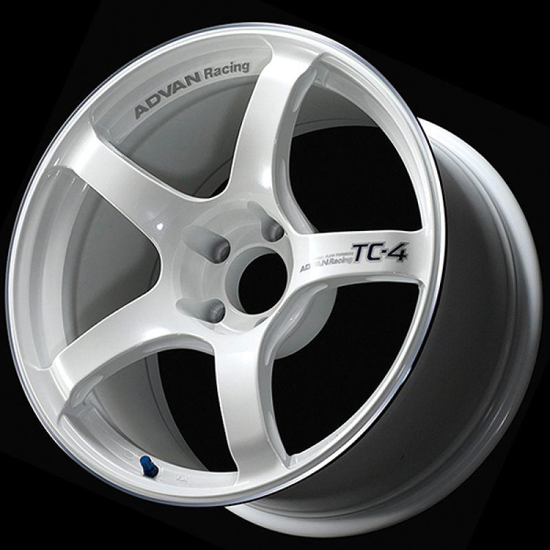 Advan YAD8I35EWMR - AVNYAD8I35EWMR - Advan TC4 18x9 +35 5x114.3 Racing White Metallic and Ring Wheel - Shipped in Europe - Tuningsupply.com
