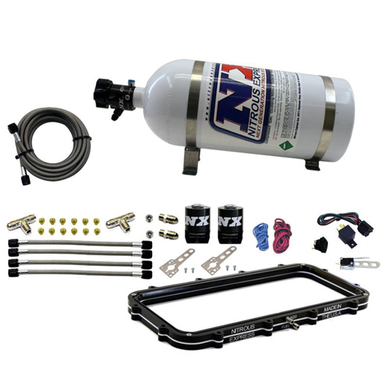 Nitrous Express 20940-10 - NEX20940-10 - Nitrous Express Holley High Ram Plenum Nitrous Plate Kit w/10lb Bottle - Shipped in Europe - Tuningsupply.com