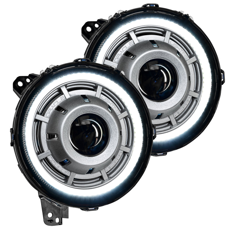 ORACLE Lighting 5839-504-PSC - ORL5839-504-PSC - Oracle Oculus Bi-LED Projector Headlights for Jeep JL/Gladiator JT Satin Silver 5500K - Shipped in Europe - Tuningsupply.com