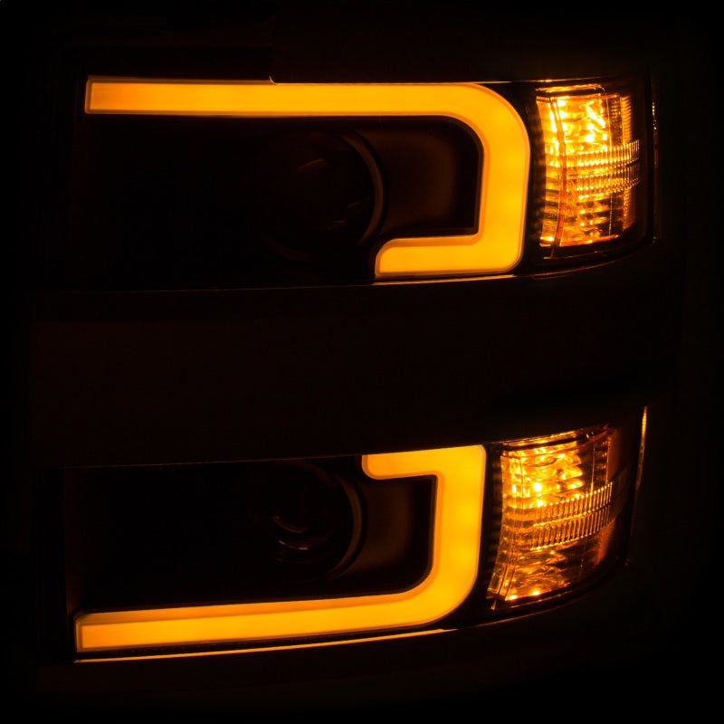 ANZO - ANZ111365 - ANZO Projector Headlights 15-17 Chevrolet Silverado 2500HD / 3500HD Black w/ Chrome Rim - Shipped in Europe - Tuningsupply.com