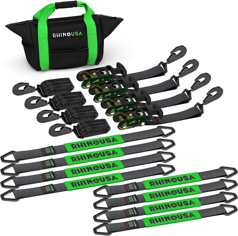 Rhino USA TD-VS2INKIT-SNAP - RSATD-VS2INKIT-SNAP - Rhino USA Heavy Duty Vehicle Tie Down Kit (Snap Hook) - Shipped in Europe - Tuningsupply.com