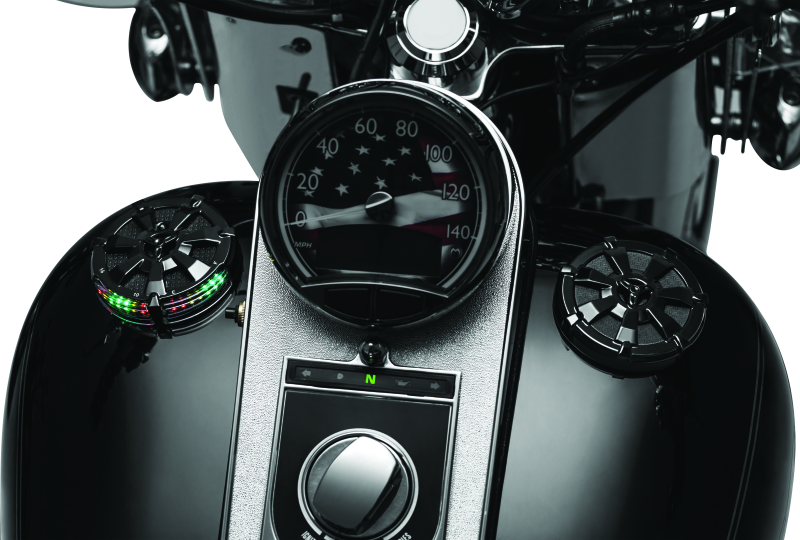 Kuryakyn 7383 - KUR7383 - Kuryakyn Alley Cat Fuel & Battery Gauge Gloss Black - Shipped in Europe - Tuningsupply.com