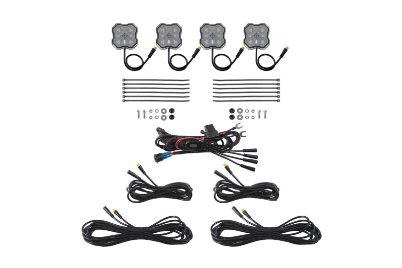 Diode Dynamics DD8744 - DIODD8744 - Diode Dynamics Rock Light - Red/White - M8 4-Pack - Shipped in Europe - Tuningsupply.com